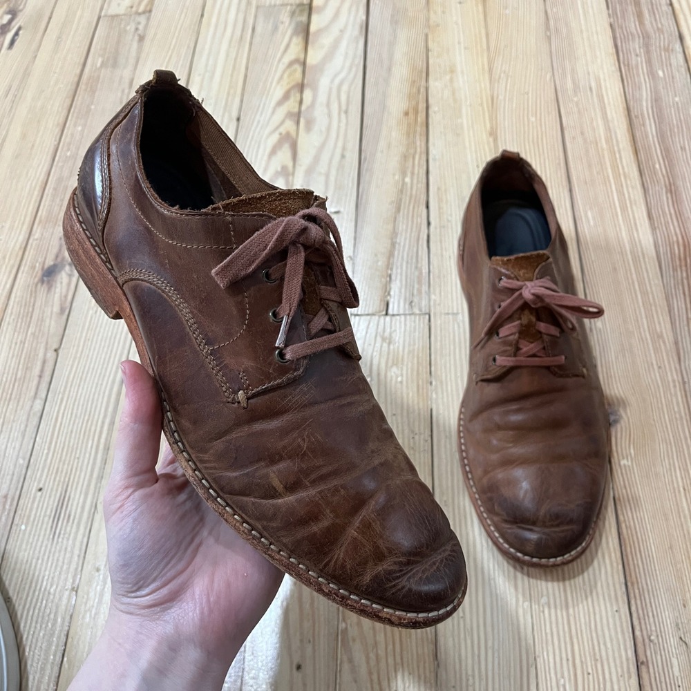 Cole Haan Grand.OS Leather Derby Shoes Mens 9M Brown Lace Up Oxford C26701